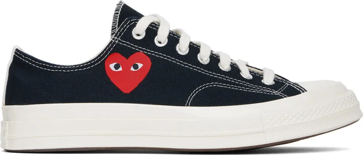 COMME des GARÇONS PLAY Black Converse Edition Chuck 70 OG Single Heart Sneakers