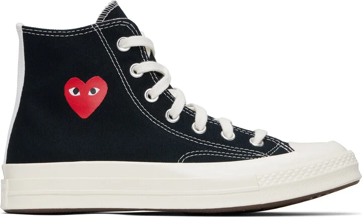 COMME des GARÇONS PLAY Black Converse Edition Chuck 70 OG Single Heart Sneakers