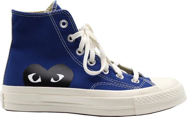 Comme Des Garçons Play Black Heart Chuck 70 In Blue Shoes