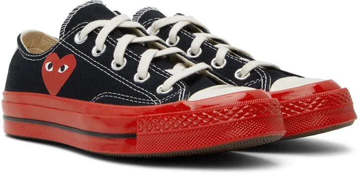 COMME des GARÇONS PLAY Black & Red Converse Edition Chuck 70 Low-Top Sneakers - Image 4