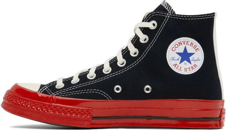 COMME des GARÇONS PLAY Black & Red Converse Edition Chuck 70 Sneakers - Image 3