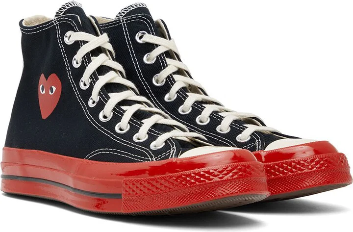 COMME des GARÇONS PLAY Black & Red Converse Edition Chuck 70 Sneakers - Image 4