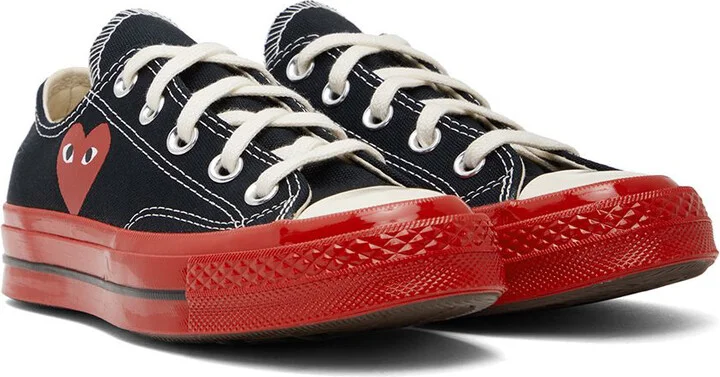 COMME des GARÇONS PLAY Black & Red Converse Edition Chuck 70 Sneakers - Image 4