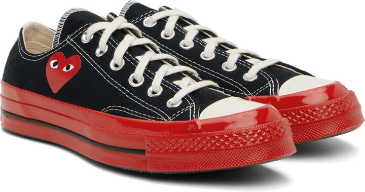 COMME des GARÇONS PLAY Black & Red Converse Edition Chuck 70 Sneakers - Image 4