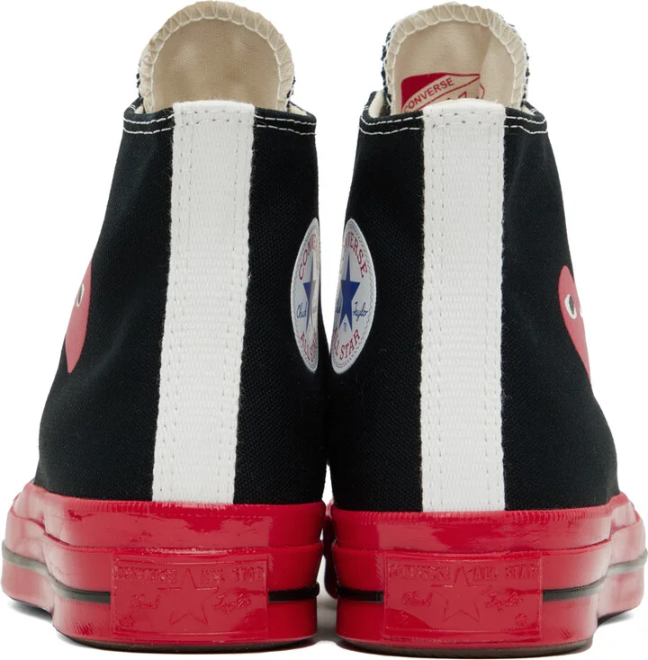 COMME des GARÇONS PLAY Black & Red Converse Edition PLAY Chuck 70 High-Top Sneakers - Image 2