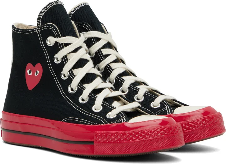 COMME des GARÇONS PLAY Black & Red Converse Edition PLAY Chuck 70 High-Top Sneakers - Image 4