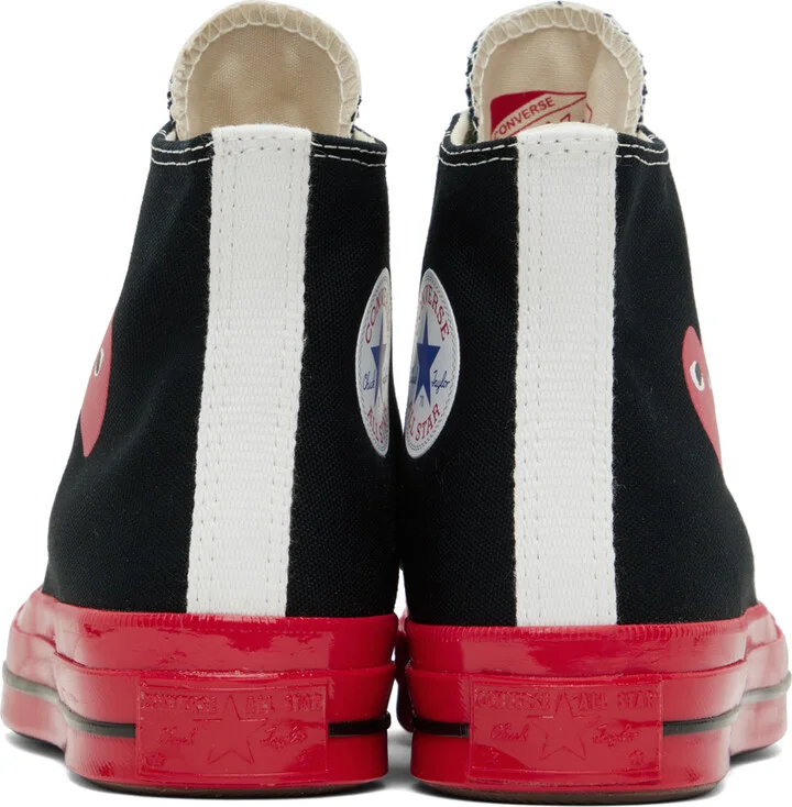 COMME des GARÇONS PLAY Black & Red Converse Edition PLAY Chuck 70 High-Top Sneakers - Image 2