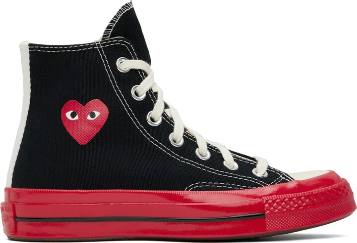 COMME des GARÇONS PLAY Black & Red Converse Edition PLAY Chuck 70 High-Top Sneakers