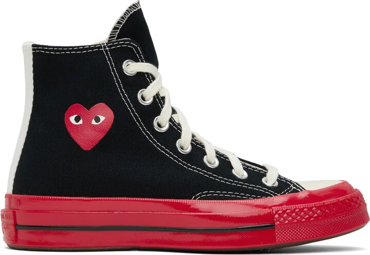 COMME des GARÇONS PLAY Black & Red Converse Edition PLAY Chuck 70 High-Top Sneakers