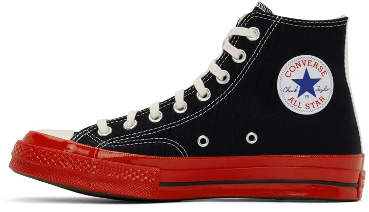 COMME des GARÇONS PLAY Black & Red Converse Edition PLAY Sneakers - Image 3