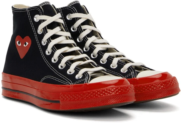 COMME des GARÇONS PLAY Black & Red Converse Edition PLAY Sneakers - Image 4
