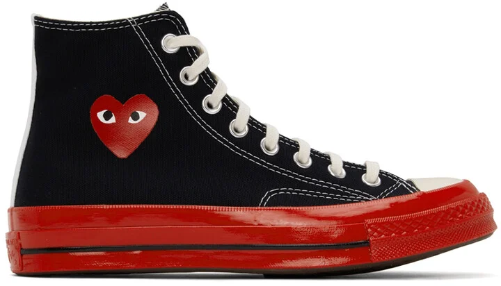 COMME des GARÇONS PLAY Black & Red Converse Edition PLAY Sneakers