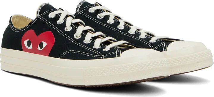 COMME des GARÇONS PLAY Black & White Converse Edition PLAY Chuck 70 Low-Top Sneakers - Image 4