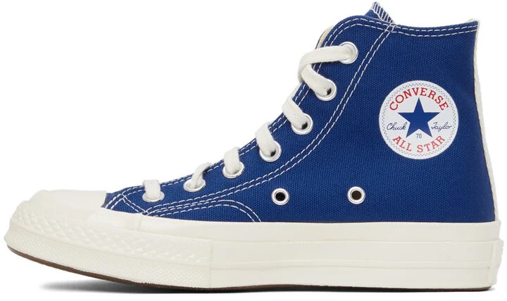 COMME des GARÇONS PLAY Blue Converse Edition Half Heart Chuck 70 High Sneakers - Image 3