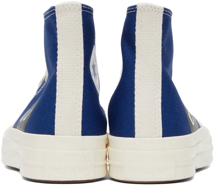 COMME des GARÇONS PLAY Blue Converse Edition Half Heart Chuck 70 High Sneakers - Image 4
