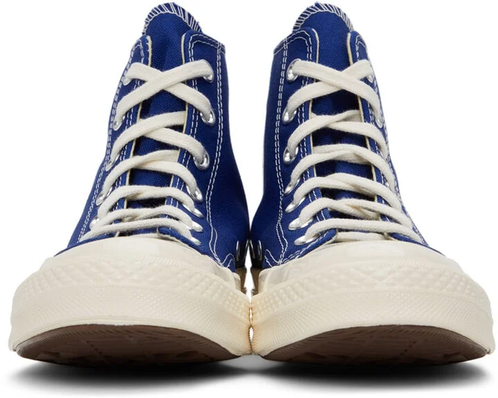 COMME des GARÇONS PLAY Blue Converse Edition Half Heart Chuck 70 Sneakers - Image 2