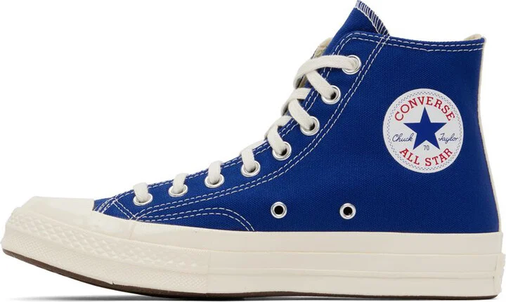 COMME des GARÇONS PLAY Blue Converse Edition Half Heart Chuck 70 Sneakers - Image 3