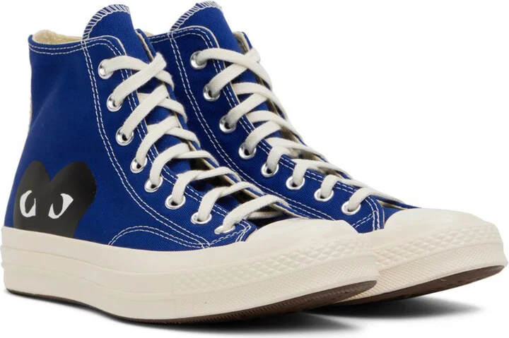COMME des GARÇONS PLAY Blue Converse Edition Half Heart Chuck 70 Sneakers - Image 4