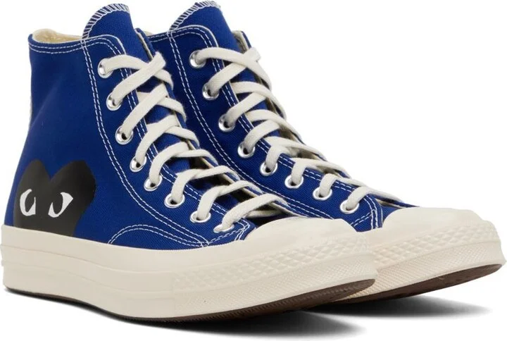 COMME des GARÇONS PLAY Blue Converse Edition Half Heart Chuck 70 Sneakers - Image 4