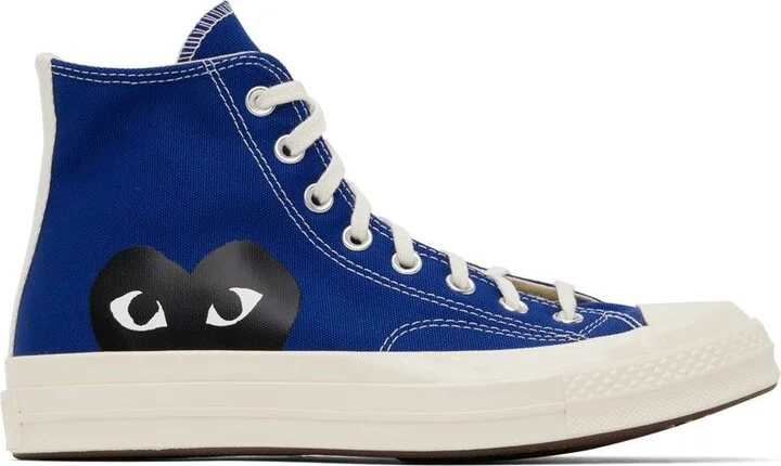 COMME des GARÇONS PLAY Blue Converse Edition Half Heart Chuck 70 Sneakers