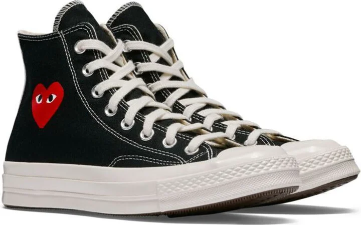 Comme Des Garçons Play Chuck `70 Small Red Heart High Sneakers - Image 2