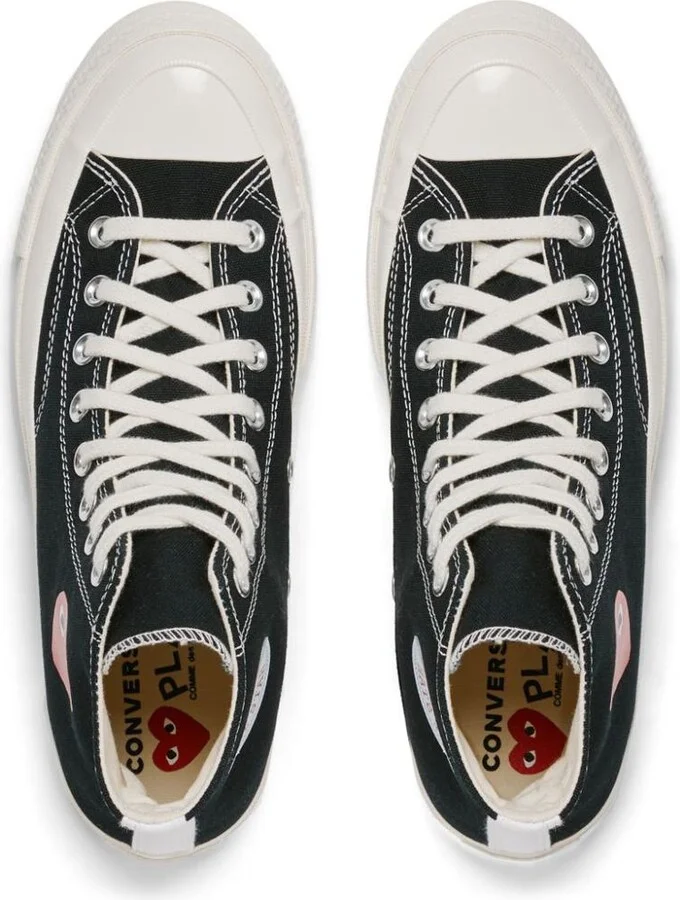 Comme Des Garçons Play Chuck `70 Small Red Heart High Sneakers - Image 3