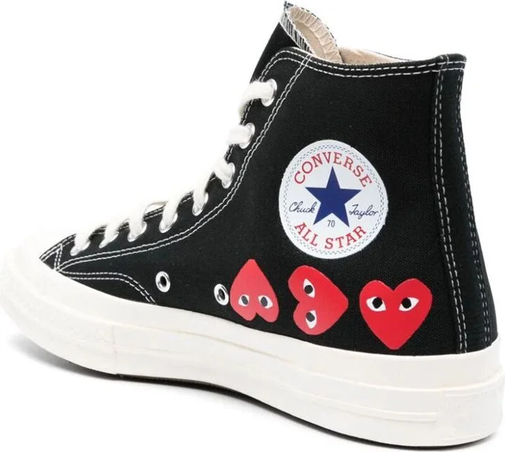 Comme Des Garçons Play Converse Multi Heart High Top Sneakers Shoes - Image 3