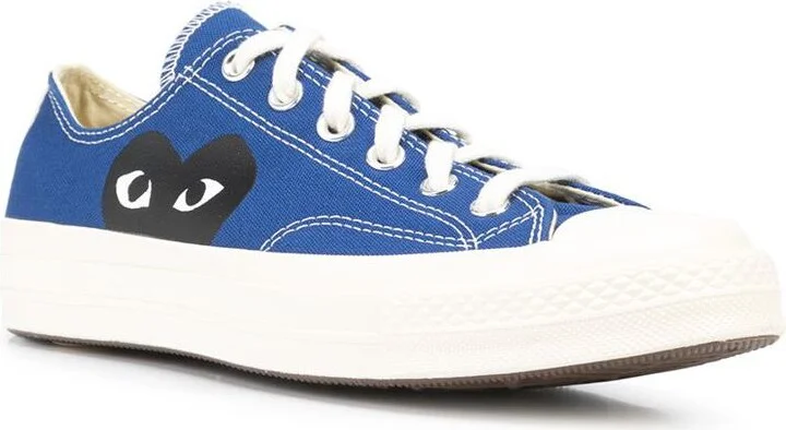 Comme Des Garçons Play Cotton Sneakers In Blue - Image 2