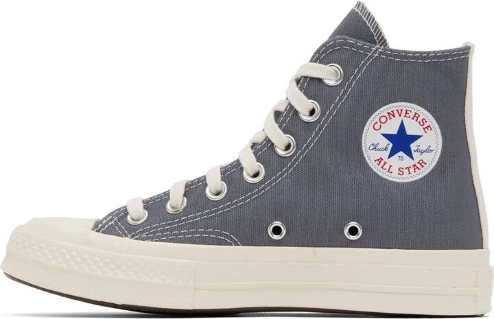 COMME des GARÇONS PLAY Gray Converse Edition Half Heart Chuck 70 Sneakers - Image 3