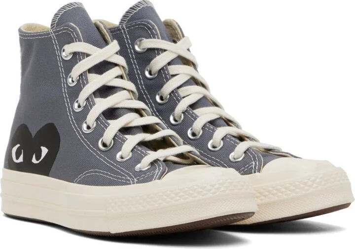 COMME des GARÇONS PLAY Gray Converse Edition Half Heart Chuck 70 Sneakers - Image 4