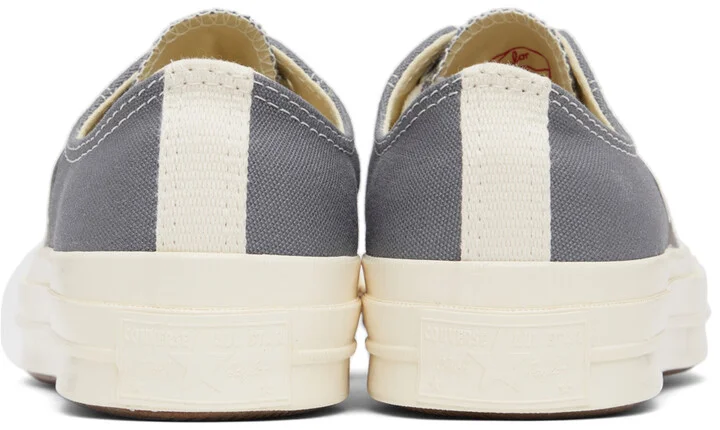 COMME des GARÇONS PLAY Grey Converse Edition Half Heart Chuck 70 Low Sneakers - Image 4