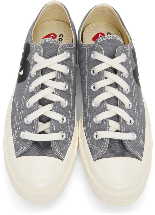 COMME des GARÇONS PLAY Grey Converse Edition Half Heart Chuck 70 Low Sneakers - Image 5