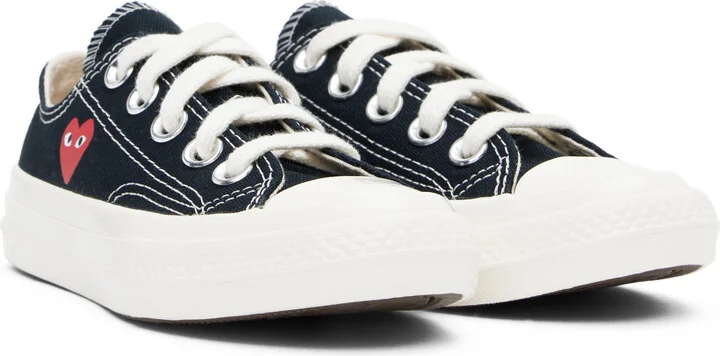 COMME des GARÇONS PLAY Kids Black Converse Edition Chuck 70 OG Single Heart Low Top Sneakers - Image 4