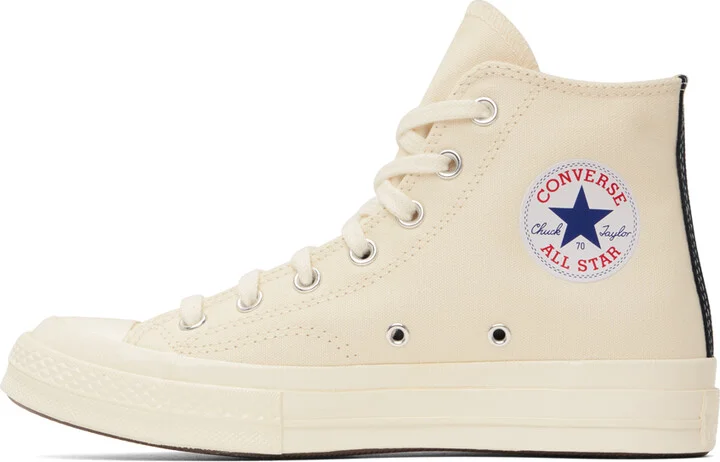 COMME des GARÇONS PLAY Off-White Converse Edition Chuck 70 CDG Hi Sneakers - Image 3