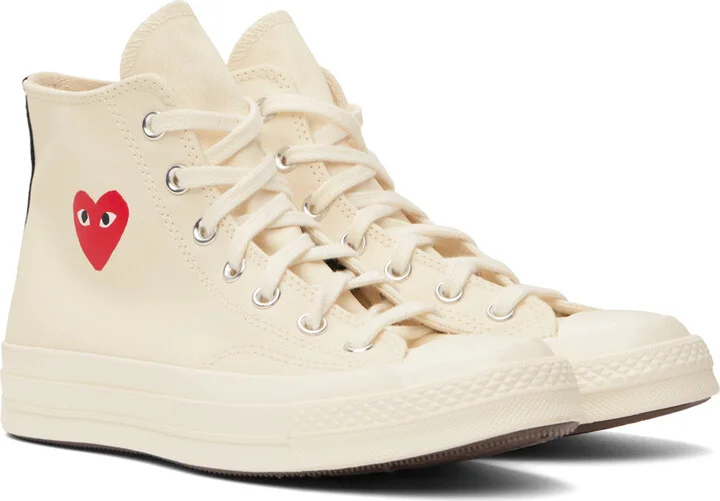COMME des GARÇONS PLAY Off-White Converse Edition Chuck 70 CDG Hi Sneakers - Image 4