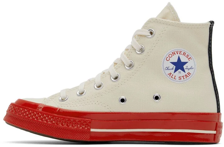 COMME des GARÇONS PLAY Off-White Converse Edition Chuck 70 High-Top Sneakers - Image 3