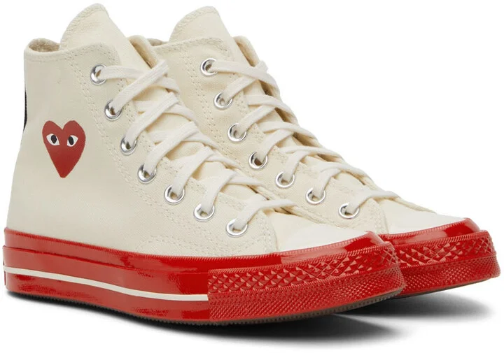 COMME des GARÇONS PLAY Off-White Converse Edition Chuck 70 High-Top Sneakers - Image 4