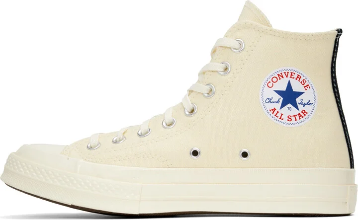 COMME des GARÇONS PLAY Off-White Converse Edition Chuck 70 High Top Sneakers - Image 3