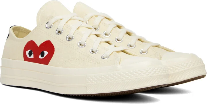 COMME des GARÇONS PLAY Off-White Converse Edition Chuck 70 Low Top Sneakers - Image 4