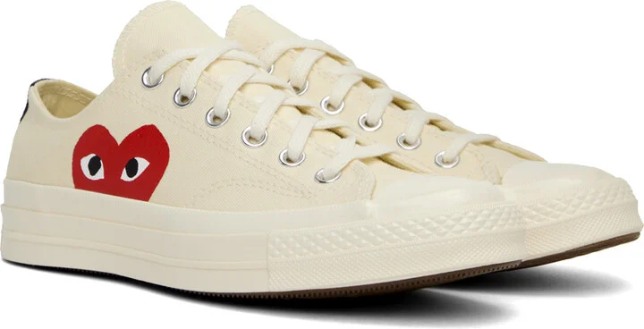 COMME des GARÇONS PLAY Off-White Converse Edition Chuck 70 Low Top Sneakers - Image 4