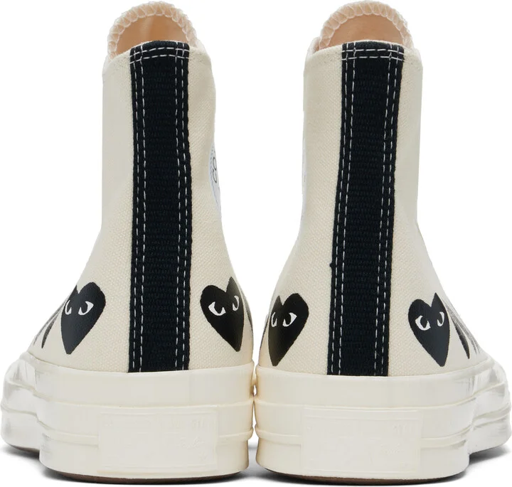 COMME des GARÇONS PLAY Off-White Converse Edition Chuck 70 Multi Heart High Top Sneakers - Image 2