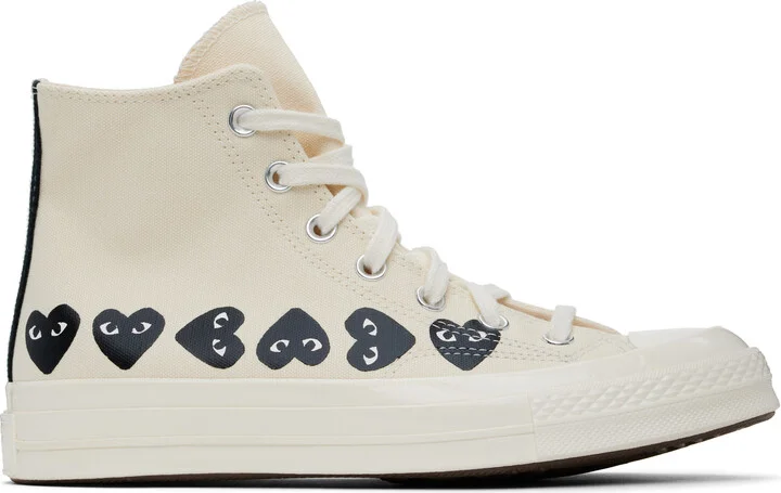 COMME des GARÇONS PLAY Off-White Converse Edition Chuck 70 Multi Heart High Top Sneakers