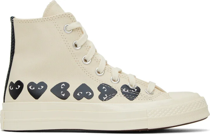 COMME des GARÇONS PLAY Off-White Converse Edition Chuck 70 Multi Heart Sneakers