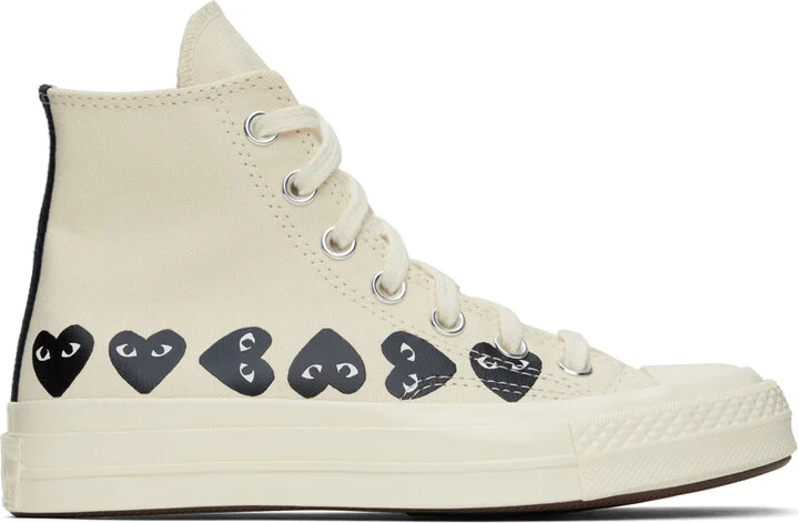 COMME des GARÇONS PLAY Off-White Converse Edition Chuck 70 Multi Heart Sneakers