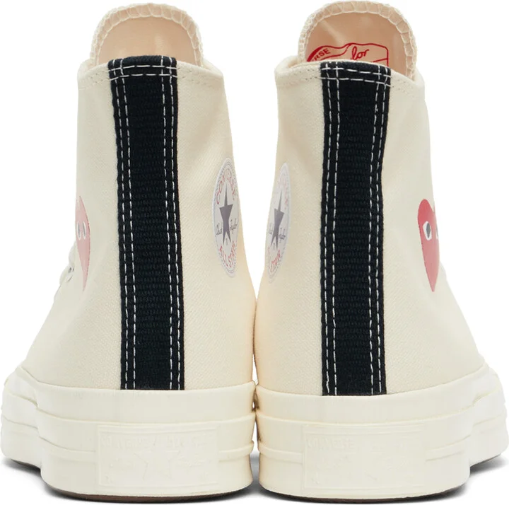 COMME des GARÇONS PLAY Off-White Converse Edition Chuck 70 OG Single Heart Sneakers - Image 2