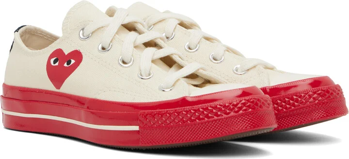 COMME des GARÇONS PLAY Off-White Converse Edition Chuck 70 Sneakers - Image 4