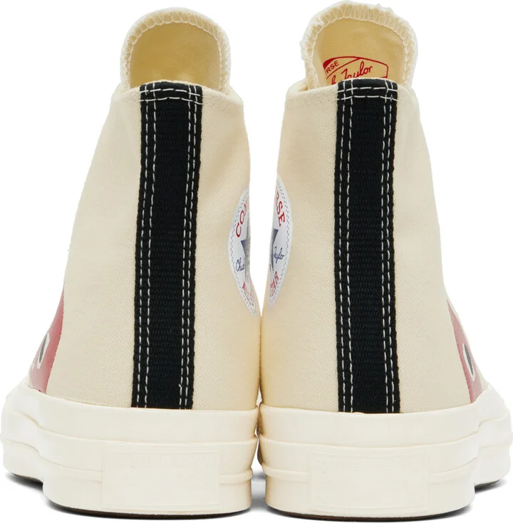 COMME des GARÇONS PLAY Off-White Converse Edition PLAY Chuck 70 High Top Sneakers - Image 2