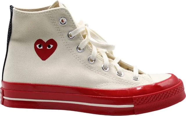 Comme Des Garçons Play Red Sole Chuck 70 In White Shoes