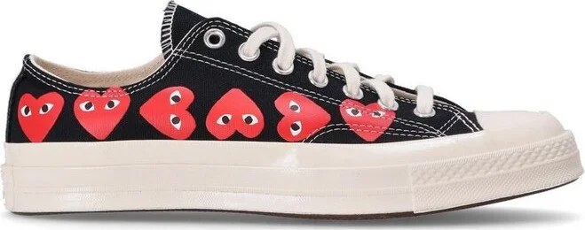 Comme des Garçons Play X Converse Chuck 70 Heart Printed Lace-Up Sneakers