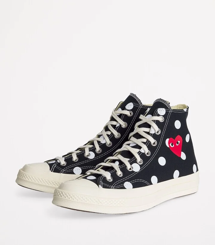 Comme Des Garçons Play x Converse Polka Dot Heart Chuck Taylor All Star '70 High-Top Sneakers - Image 3